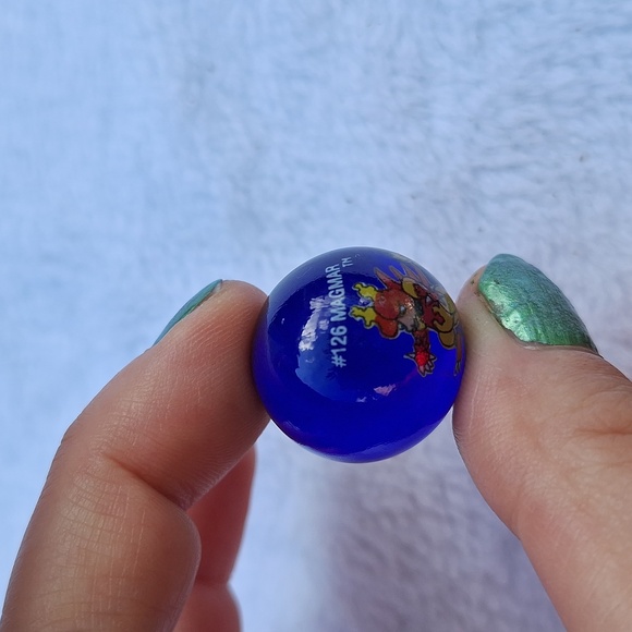 Pokemon #126 Magmar Blue Vintage 1999 Glass Marble - Picture 7 of 7